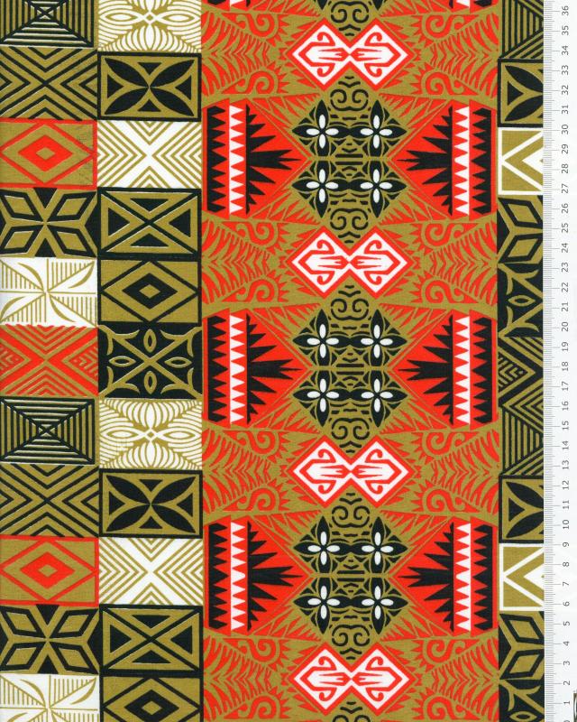 Polynesian fabric FARE Brown - Tissushop